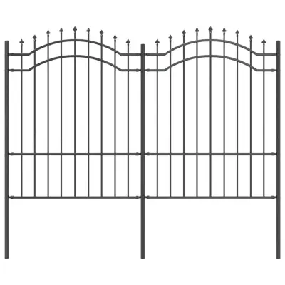 vidaXL Vrtna ograja Siva 240 x 190 cm Jeklo s prašnim premazom