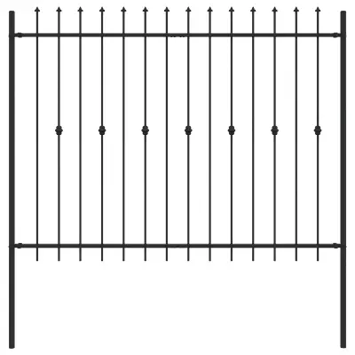 vidaXL Vrh z bodicami Črna 200 x 200 cm Prašno lakirano jeklo