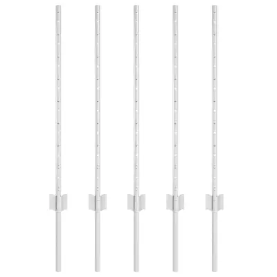 vidaXL Steber ograje. 5 pcs srebrna 80 cm Jeklo