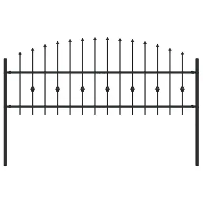 vidaXL Vrh z bodicami Črna 200 x 130 cm Prašno lakirano jeklo