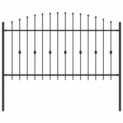 vidaXL Vrh z bodicami Črna 200 x 150 cm Prašno lakirano jeklo