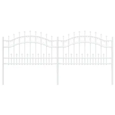 vidaXL Vrtna ograja Bela 240 x 118 cm Jeklo s prašnim premazom