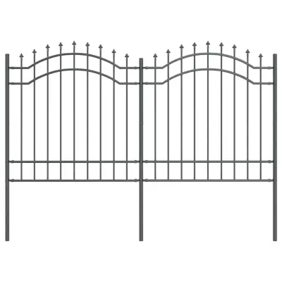 vidaXL Vrtna ograja Siva 240 x 165 cm Jeklo s prašnim premazom