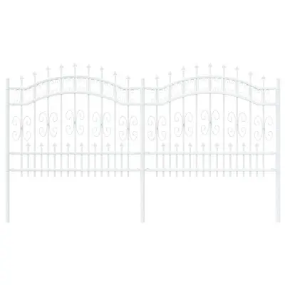 vidaXL Vrtna ograja Bela 240 x 140 cm Jeklo s prašnim premazom