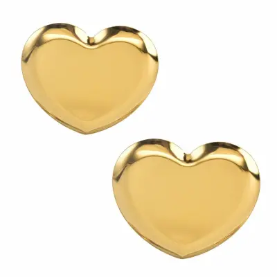 Nordijska lahka luksuzna kovinska srčasta posoda za nakit - set 2 Gold