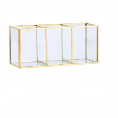 Nordijska minimalistična steklena škatla za shranjevanje s tremi predelki