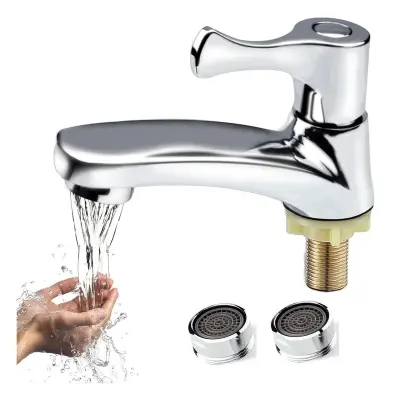 Kromirana enojna pipa za umivalnik s bakrenim jedrom in filtrirnimi zasloni