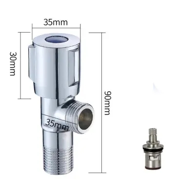 Universal Brass Stainless Steel Angle Valve with Ceramic Cartridge Blue