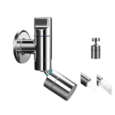 Universalni vrtljiv pipo 360° iz nerjavečega jekla – Hitro odpiranje za vedra in pralni stroj Silver