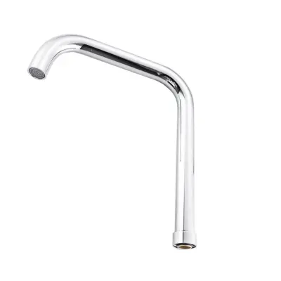 Nerjaveče jeklo kuhinjska pipa izliv - Velika J-oblika cev z medeninastim pokrovčkom