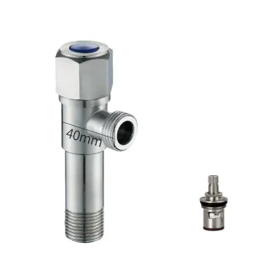 Hot and Cold Angle Valve with Ceramic Cartridge, G1/2 Threaded Blue