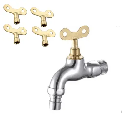 Medeninasta pipa za pralni stroj s ključem - protipožarna zunanja pipa