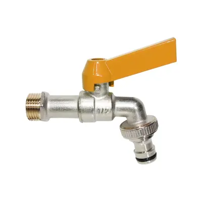 Medeninasta 1/2x3/4 Rumena Nastavka z Enojnim Izhodom - Pipa za Hladno Vodo