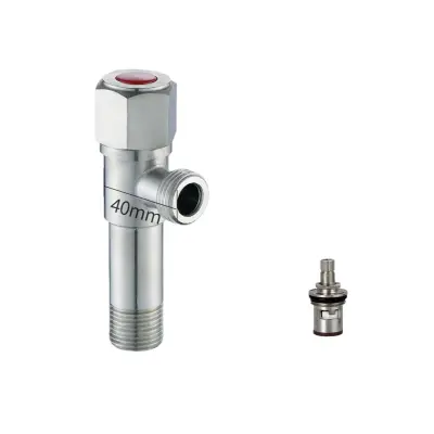 Hot and Cold Angle Valve with Ceramic Cartridge, G1/2 Threaded Red