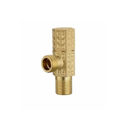 Razširjen odebeljen univerzalni medeninasti kotni ventil - nadzor tople in hladne vode