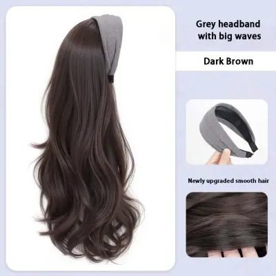 Visok Realističen Naglavni Trak z Lasuljo, Veliki Valovi - Temno Rjava