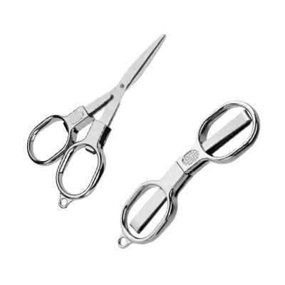 Zložljive škarje iz nerjavečega jekla za ribištvo - 2 kosa Silver