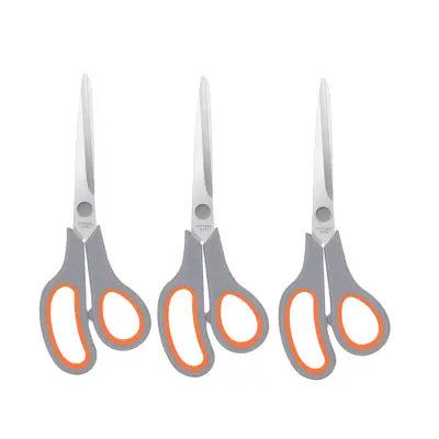 Večnamenske Škarje - Komplet 3 Kosov z Izjemno Ostrimi 2,5mm Rezili Grey+Orange