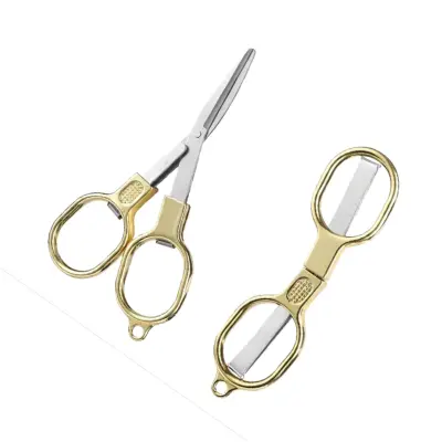 Zložljive škarje iz nerjavečega jekla za ribištvo - 2 kosa Gold