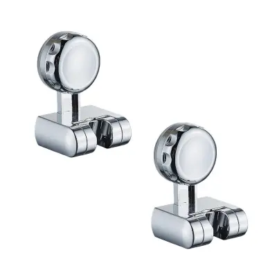 2-delni ABS nosilec za tuš z dvojno sesalno oblogo, nastavljiv Silver