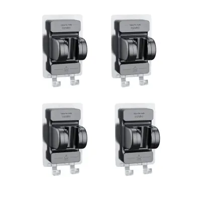 Brez vrtanja 4x nosilec tuša z dvema kljukama, lepilni ABS Gray