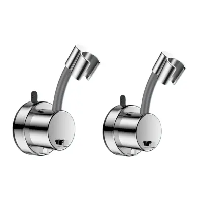 Drzalo za tus z kljuko (2 kosa) - 720 stopinj nastavljivo srebrno Silver