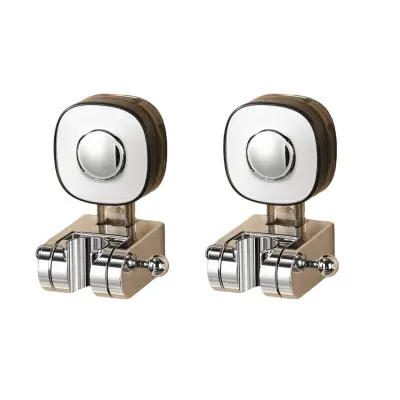 Kromirano dvojno vakuumsko držalo za tuš, 2 kosa, 360° nastavljivo