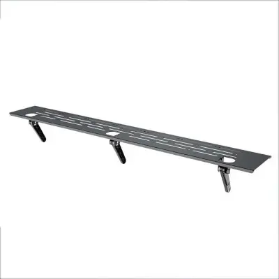 Razširjena 90 cm TV polica, jeklena medijska konzola z ABS nogami