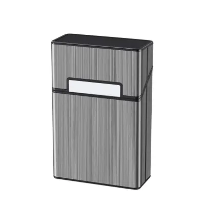 Kovinski etui za cigarete za 20 običajnih cigaret - magnetno zapiranje Black