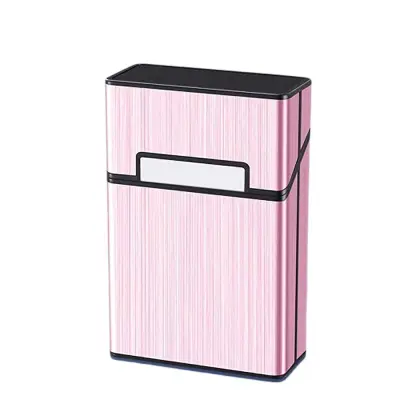 Kovinski etui za cigarete za 20 običajnih cigaret - magnetno zapiranje Pink