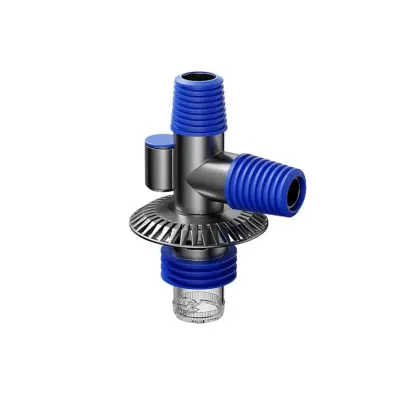 Kratek T-kos za talni odtok pralnega stroja - ABS priključek proti vonjavam Blue