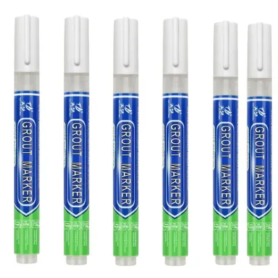Komplet 6 pisal za fugiranje ploščic: Vodoodporni marker za obnovo fug White
