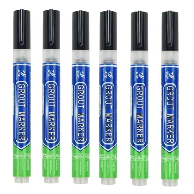 Komplet 6 pisal za fugiranje ploščic: Vodoodporni marker za obnovo fug Black