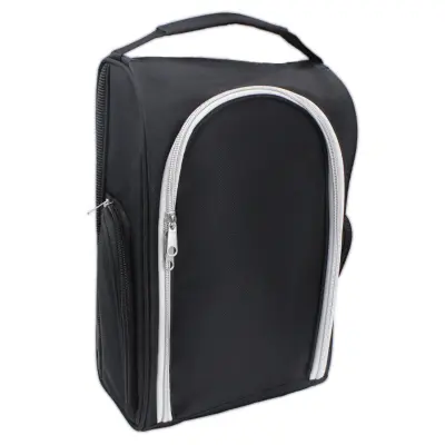 Črna najlonska torba za golf čevlje – velika prostornina, prenosen dizajn