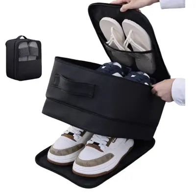 Srednje velika potovalna torba za shranjevanje čevljev - Organizator velike kapacitete Black