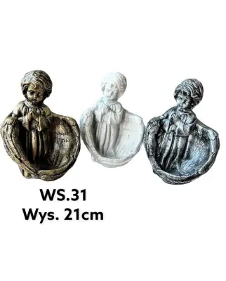 Figurica Klečečega Angela Mislim Nate9,5X13,5X30Cm Siva