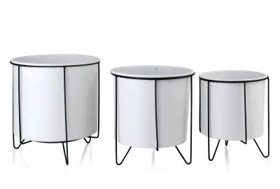 Swen White&Amp;Black Komplet 3 Ohišij Na Stojalu 21,5X23/18X20/16X19,5Cm