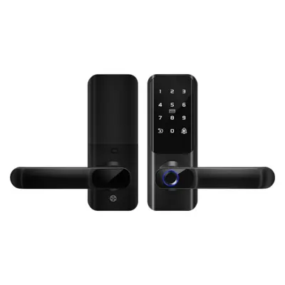 Pametna Ključavnica za Vrata z Ročajem: Prstni Odtis, Geslo, Ključ & Daljinec