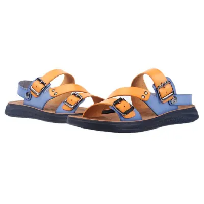 Moški modni sandali za na plažo - zračni in udobni odprti dizajn Blue+Orange 44