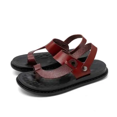 Moške japonke iz PU usnja, velike velikosti, mehki podplat, sandali za na plažo WineRed 43