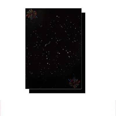 Ognjemetni tisk papir za zavijanje - 35x50cm, 50 Listov - Premium Darilni Papir Black