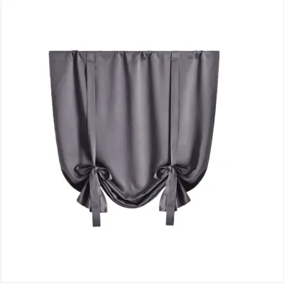 Kuhinjska zatemnitvena zavesa iz goste tkanine v enobarvnem slogu DarkGrey M