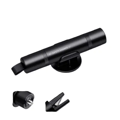 Avtomobilski razbijalnik stekel z rezalnikom varnostnega pasu - orodje za reševanje Black