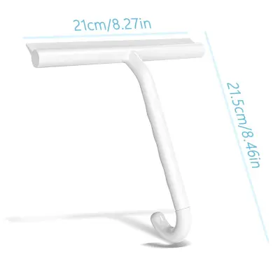 Silikonsko strgalo z ukrivljenim kavljem in 145° loka za steklo in tuš White