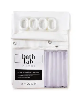 Zac White Tuš Zavesa180X180Cm 12 Očesc