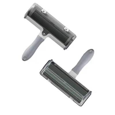 Reusable Static Lint Roller and Pet Hair Remover for Clothing and Furniture Gray