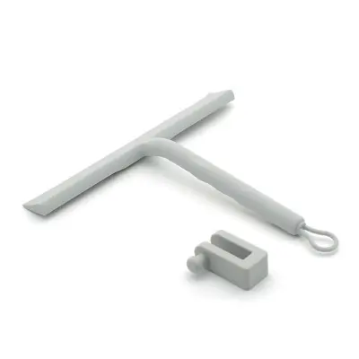 Silikonska strgalo za prho z vrvico in kljukico - 145° ukrivljeno, večnamensko Gray