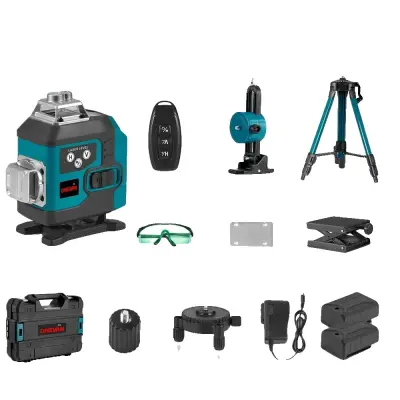 Laser nivo, 16 črt, funkcija samodejnega niveliranja, 2Baterija 1EU vtič