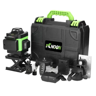 Laser nivo, 16 črt, samonivelirna funkcija, vsestranske uporabe, črna