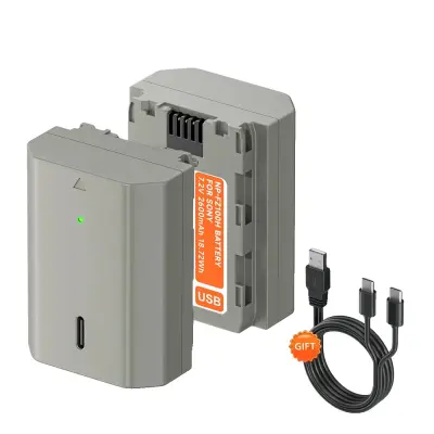 NP-FZ100 baterija, kapaciteta 2600mAh, Type-C vhod za polnjenje, 2PCS FZ100 Baterija